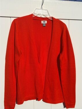 Old Navy - Bright 🍊 orange / long sleeve open cardigan - medium tall